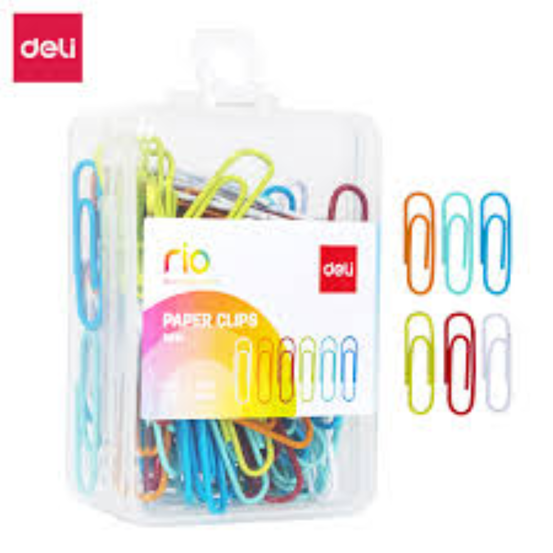 DELI COLOR PAPER CLIP 28MM 0024
